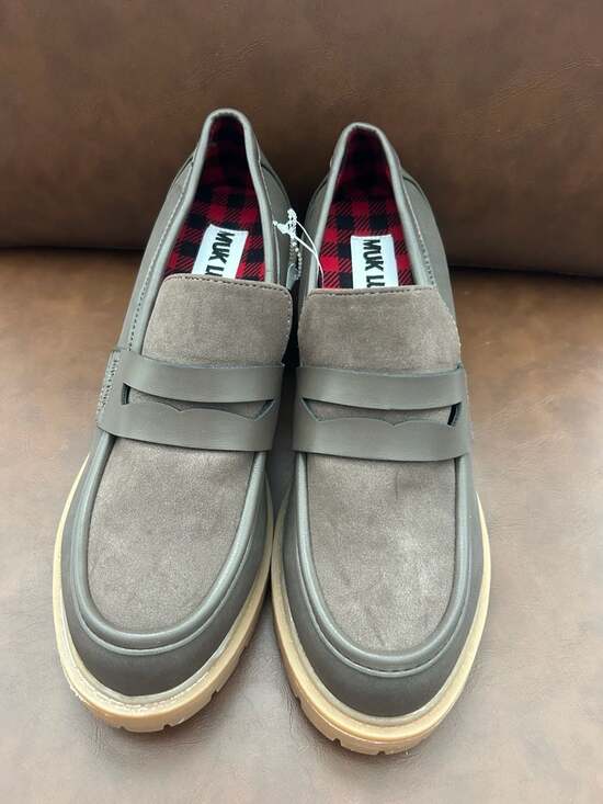 MUK LUKS Women's Leona Platform Penny Loafer in Grey - Picture 4 of 7